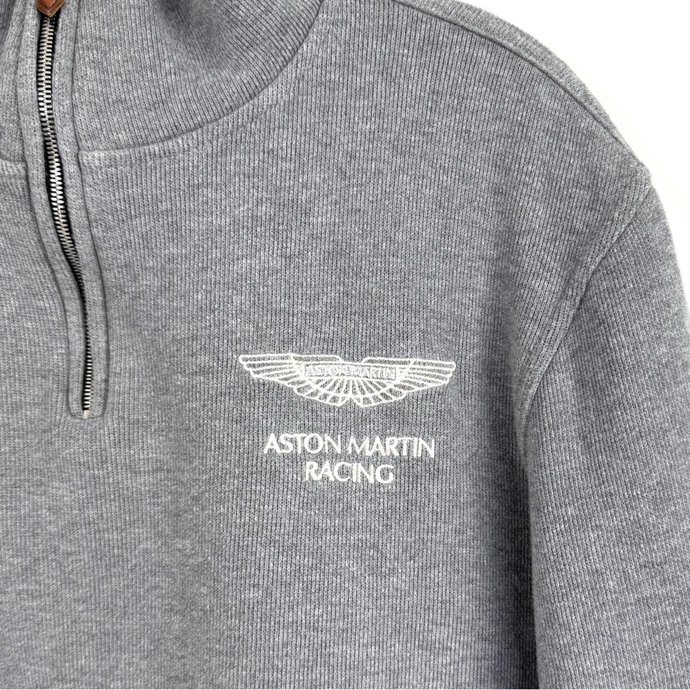 Hackett London Aston Martin Racing Pullover Large Mock Turtleneck 1/4 Zip - Picture 3 of 15
